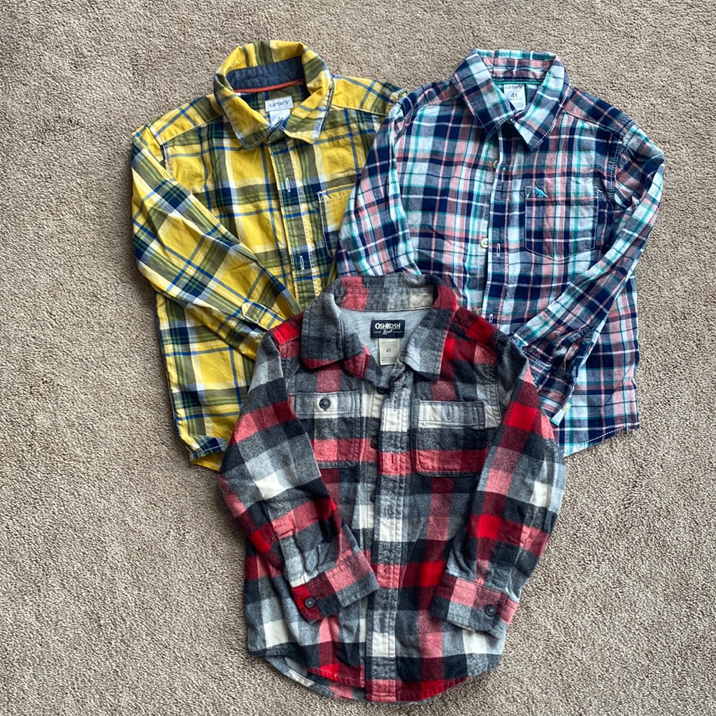 Button Up Long Sleeve Shirts. Boys 4t. Carters. Oshkosh Great Condition